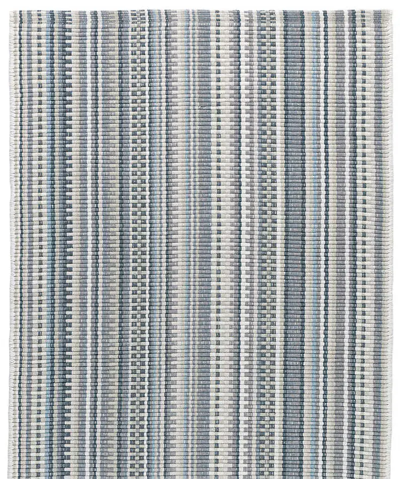 Lucky Stripe Grey Woven Cotton Rug 2x3 ***