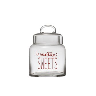 Glass Jar w/ Lid "Santa Sweets" ***