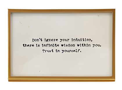 Metal & Glass Frame w/ Easel & Saying, Gold Finish I