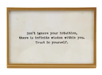 Metal & Glass Frame w/ Easel & Saying, Gold Finish I