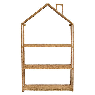 Woven Bankuan & Metal Foldable House Shelf w/ 2 Shelves ***
