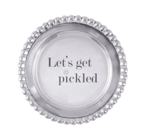 Let's Get Pickled Beaded Wine Coaster