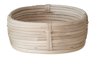 Oval Decorative Hand Woven Rattan Baskets, Natural
