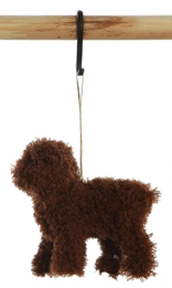 Furry Poodle Ornament - Brown