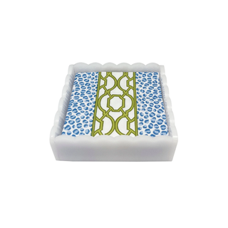 Knots And Spots White Scalloped Napkin Box Set
