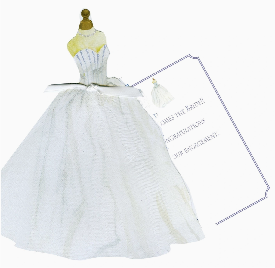 Wedding Dress Greeting Cards (GDie Cut Invitations - AW1022W)