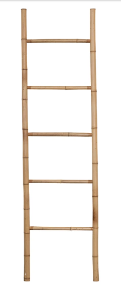 19-3/4"L x 70-3/4"H Decorative Bamboo Ladder, Natural