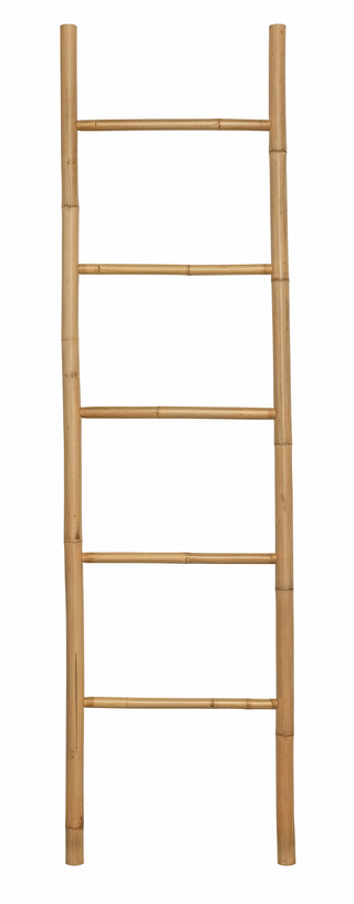 19 3/4"L x 70 3/4"H Decorative Bamboo Ladder, Natural
