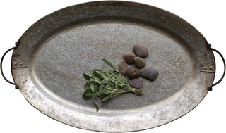 Metal Decorative Tray with Handles
