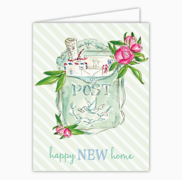 Greeting Card - Handpainted Happy New Home Mailbox