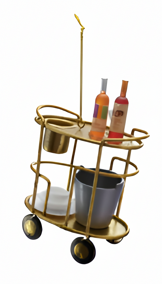 3-1/2"H - 6"H Metal Bar Cart Ornament IV