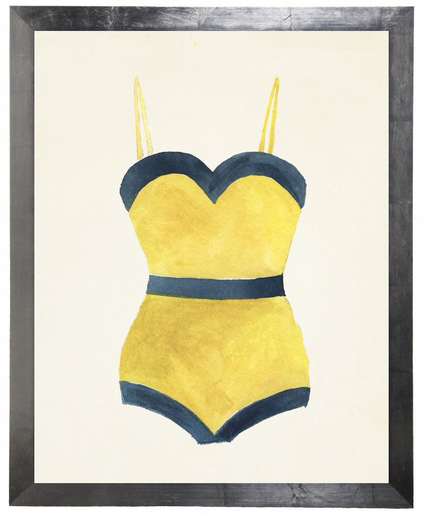 Yellow Bathing Suit with Blue Outline - Online Only