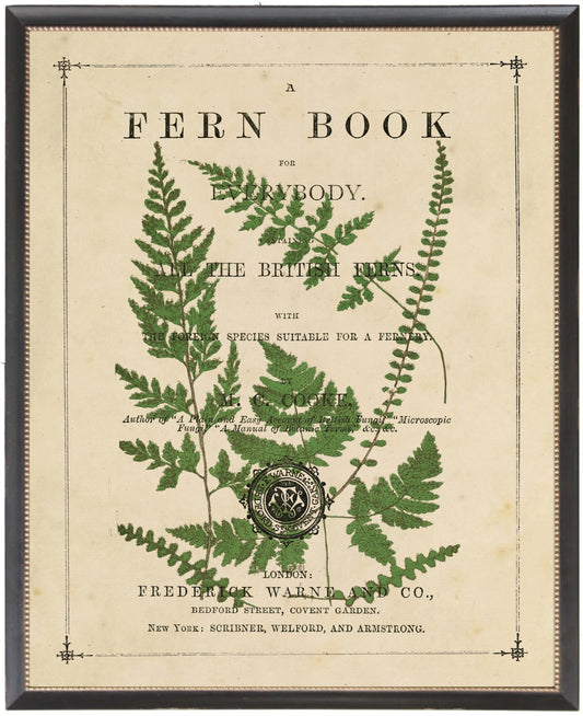 Fern on Vintage Book Title Page B - Online Only