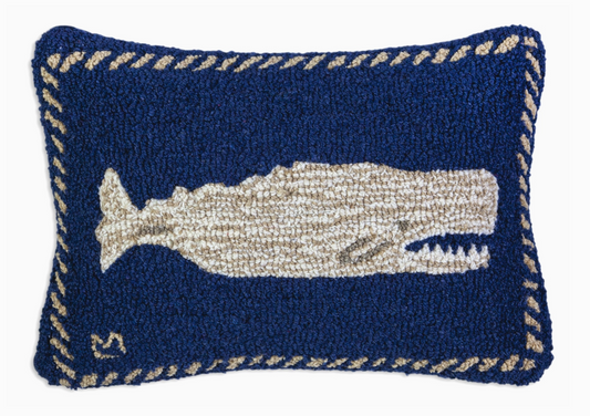 Moby Dick 14"x20" Hooked Wool Pillow