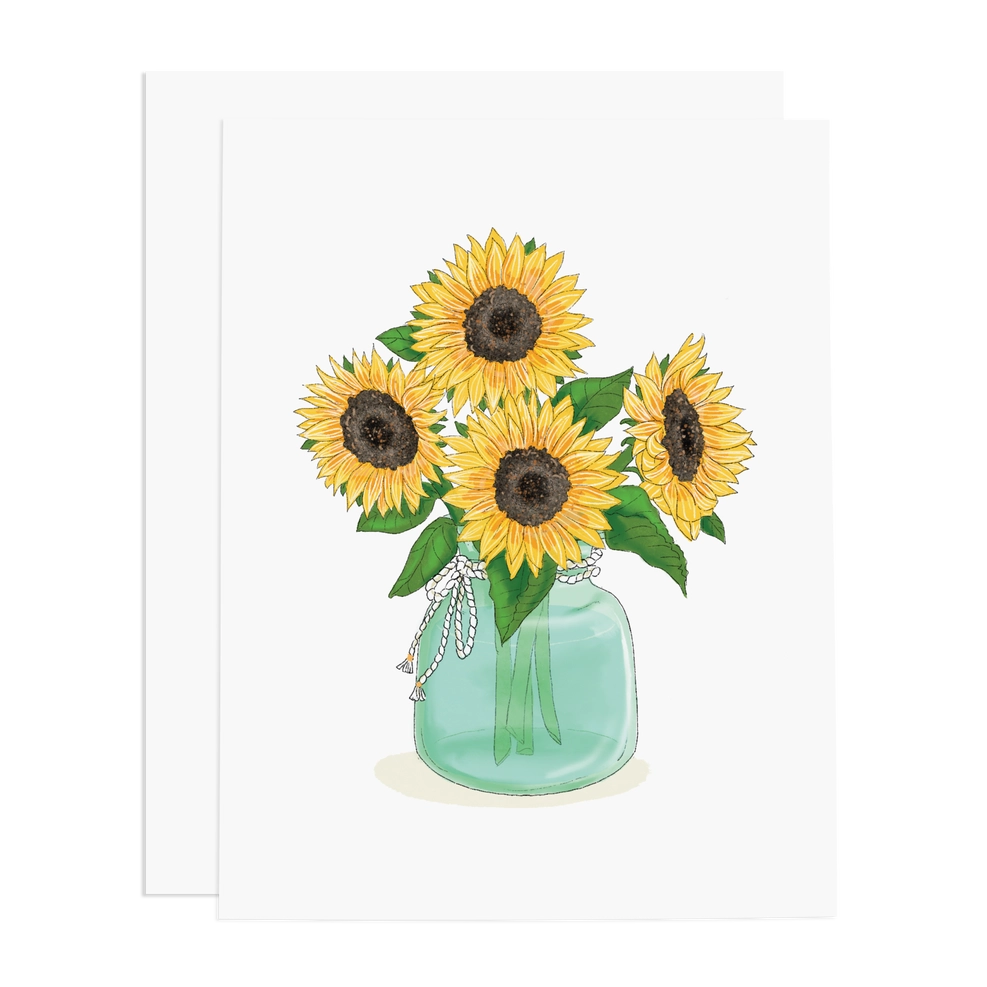 Sunflower Vase Greeting Card