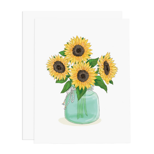 Sunflower Vase Greeting Card