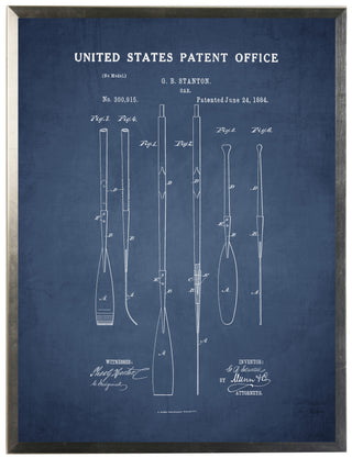 Oars Patent on Navy Background
