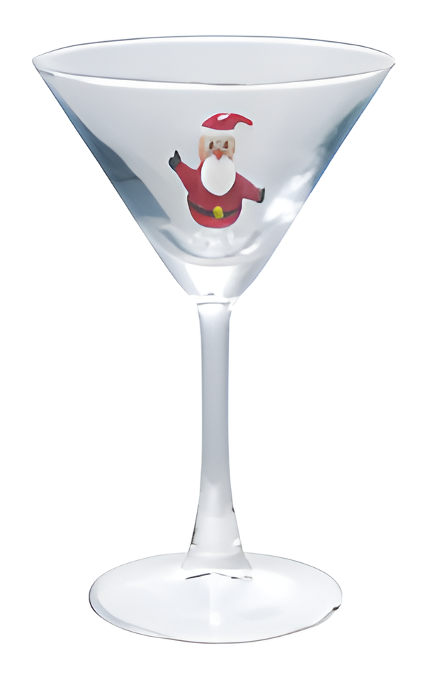 4 oz. Martini Glass with Hand-Blown Holiday Figure VII