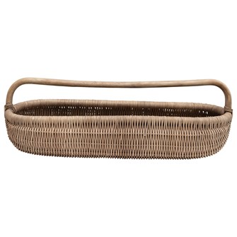 Hand-Woven Rattan Basket w/ Handle, Natural ***