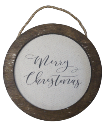 Round Canvas Ornament Frame Merry Christmas ***