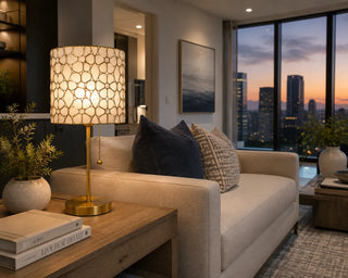 Pearl Mosaic Capiz Table Lamp
