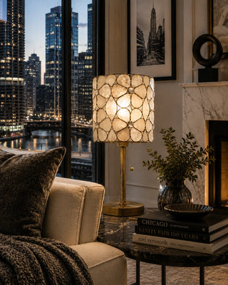 Pearl Mosaic Capiz Table Lamp
