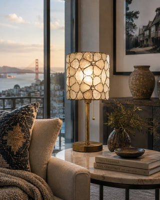 Pearl Mosaic Capiz Table Lamp
