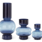 14.125 Inch Blue 2 Tone Pot Belly Vase