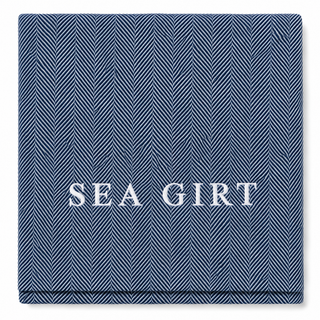 *CUSTOM* Edgartown Throw   Ocean   White Thread

