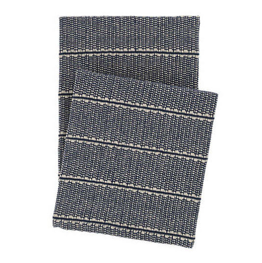 Archer Navy Woven Cotton Throw