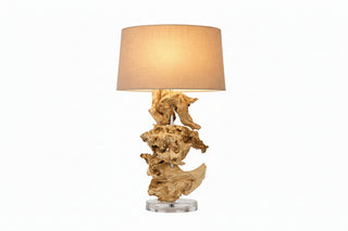 Bleached Teak Accent/Desk Table Lamp
