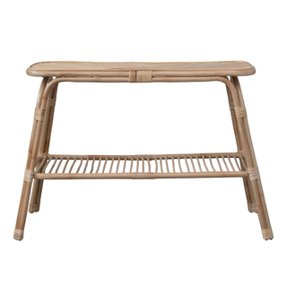 Hand Woven Rattan Console Table with Shelf
