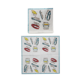 Paper Cocktail Napkins with Seafood Accoutrements
