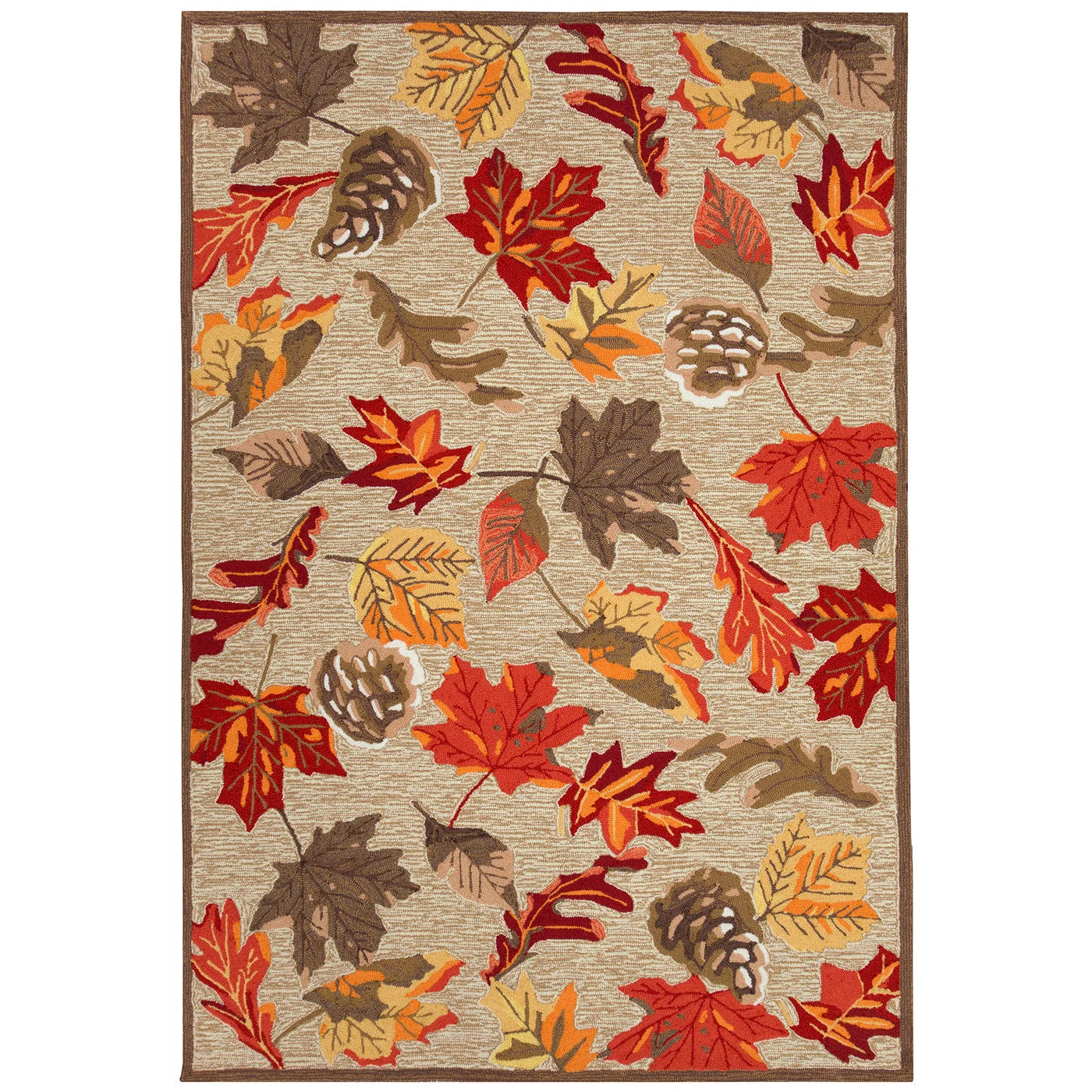 Falling Leaves Natural Indoor/Outdoor Rug