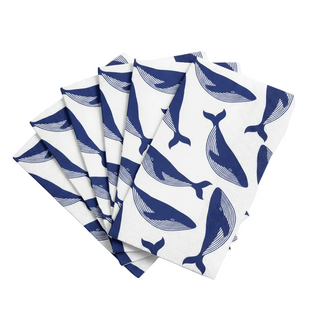Set of 20 Paper Napkins   Whales
