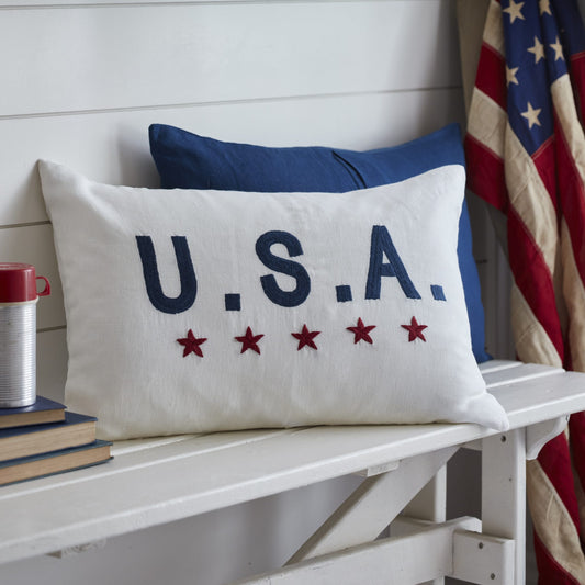 USA on White Linen 16x24 Pillow