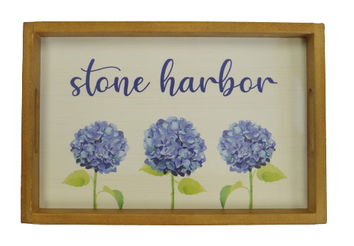 Personalized Hydrangea Wooden Serving Tray - STONE HARBOR