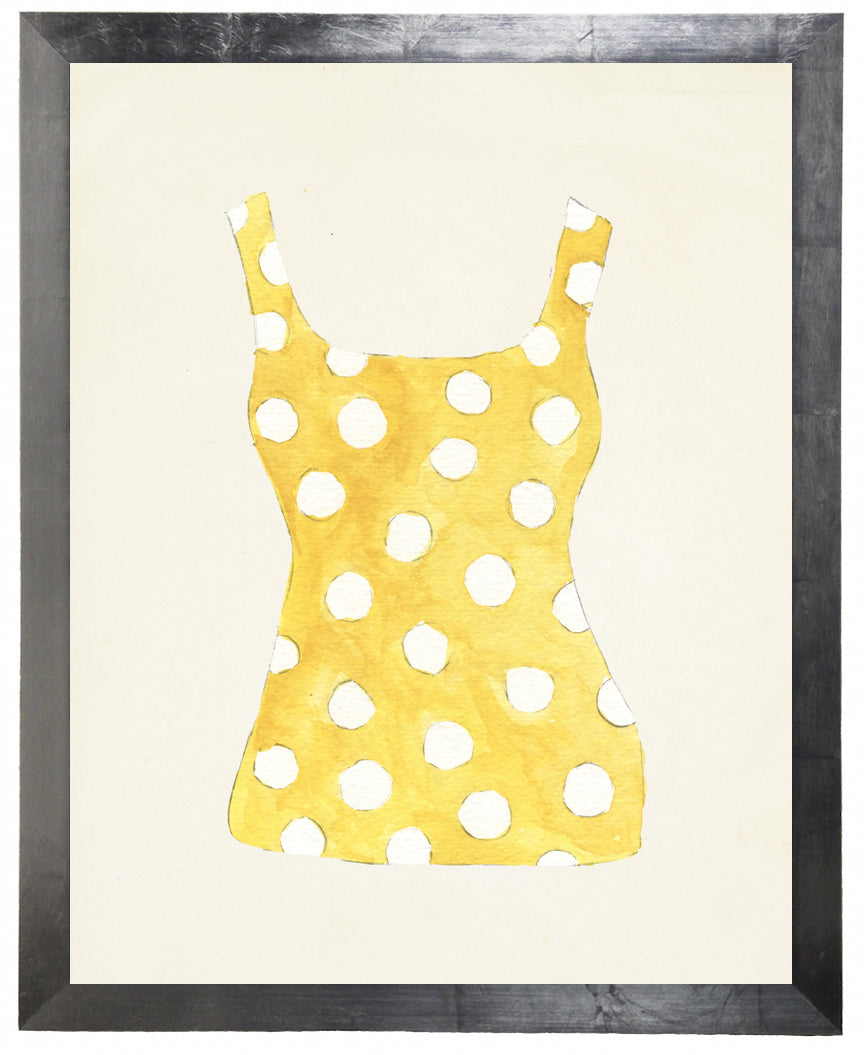 Yellow and White Polka Dot Bathing Suit - Online Only