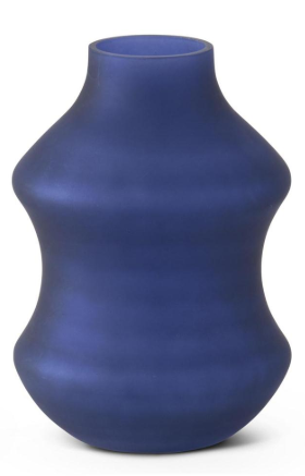 Frosted Blue Vase - Small