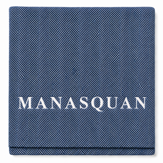 *CUSTOM* Edgartown Throw   Ocean   White Thread
