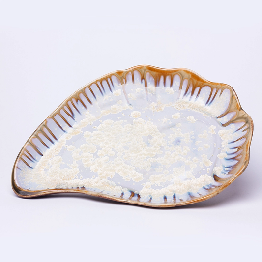 Large Oyster Plate Pearl Abalone & Tortoise