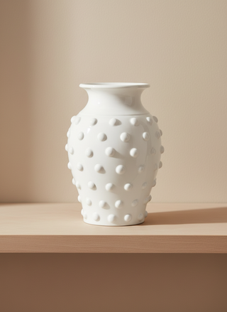 Glazed Vase with Raised Polka Dots II
