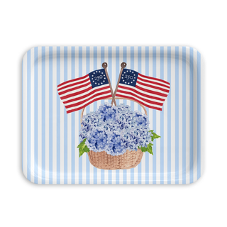 Freedom250® Patriotic Hydrangea Basket Serving Tray   Large
