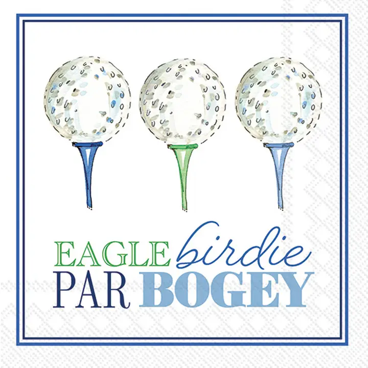 Paper Cocktail Napkin 20 Ct Eagle Birdie Par Blue