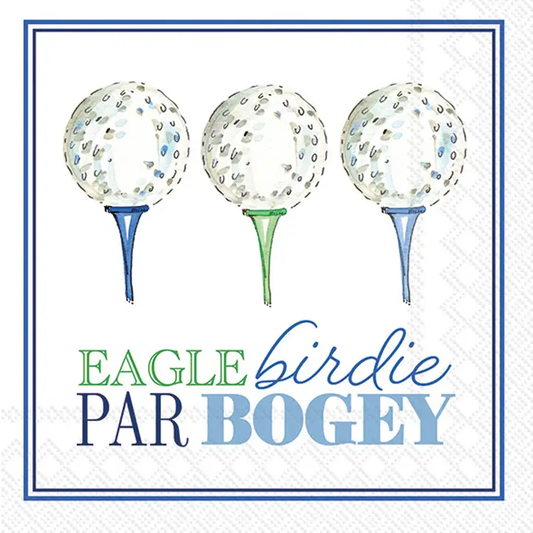 Paper Cocktail Napkin 20 Ct Eagle Birdie Par Blue