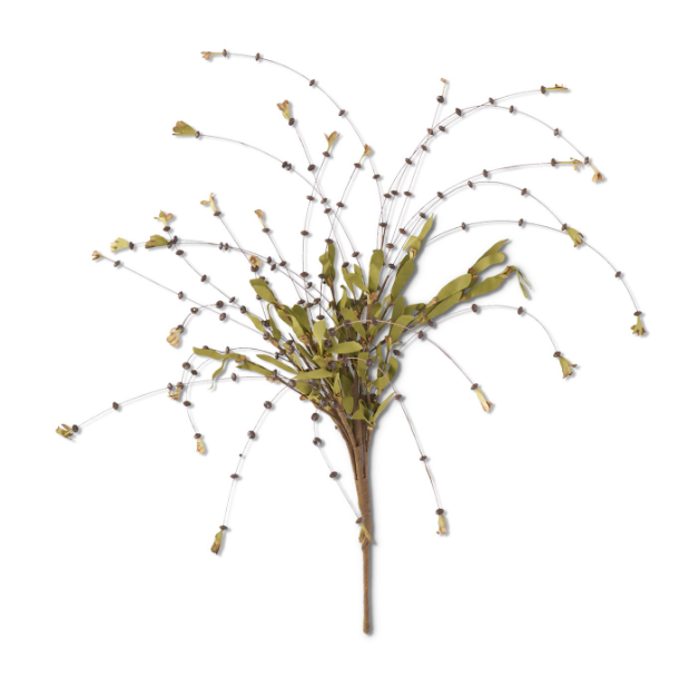 25 INCH BLACK BEAD BUD SPRAY W/FOLIAGE