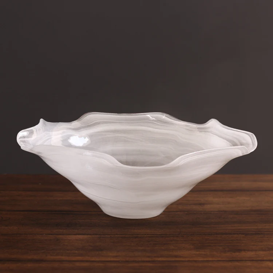 GLASS Alabaster Wave Large Bowl
