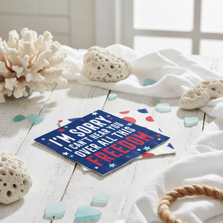 4th of July Funny Cocktail Napkins   Over All This Freedom
