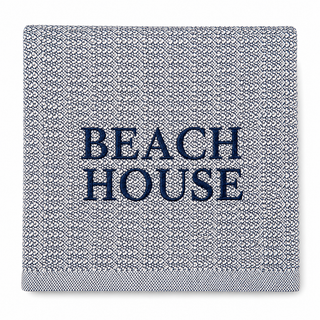 *CUSTOM* Cape Cod Throw   Marine   Navy Thread   BEACH HOUSE
