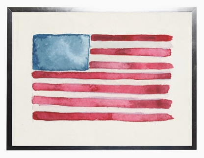 Watercolor American Flag - Online Only